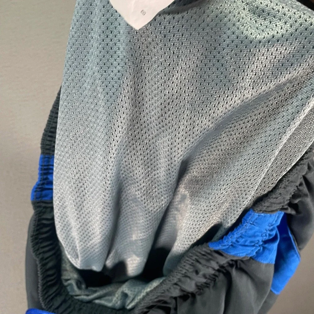 Nike‎ Swim Trunks Mens XL Black Blue Colorblock Mesh Lined Volley Shorts